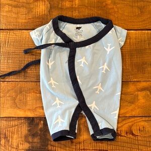 Blue Aviation Kimono Style Newborn One Piece